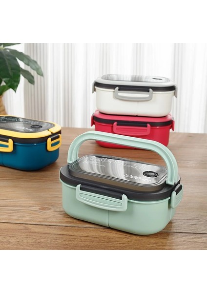 Mavi-B 1 Katmanlı Öğle Yemeği Kutusu 2 Katmanlar Izgaralar Öğrenci Ofis Çalışanı Mikrodalga Hermetik Bento Kutusu Açık Piknik Meyve Gıda Kabı Çatal Kaşık ile (Yurt Dışından) indirimleri