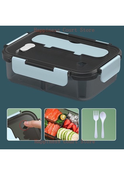 Mavi 2 Taşınabilir Öğle Yemeği Kutusu Öğrenci Seyahat Mikrodalga Isıtma Gıda Konteyner Plastik Bento Kutusu Öğle Yemeği Çantası Kadınlar Çocuklar Için Soğutucu Termal Çanta (Yurt Dışından)