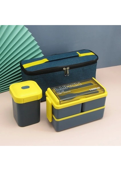 Rastgele Renk 3 Adet/grup Japon Yemek Kabı Öğle Yemeği Çantası Komple Kit Yalıtımlı Mikrodalgada Bento Kutusu 2 Katmanlar Çocuklar Için Öğrenci Yetişkin Kadın Adam (Yurt Dışından)