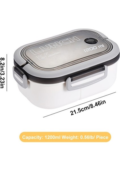 Beyaz 2 Katlı Mühürlü Çocuk Öğle Yemeği Kutusu Öğrenci Ofis Çalışanı Mikrodalga Hermetik Bento Kutusu Meyve Gıda Kabı Çatal Kaşık ile (Yurt Dışından)