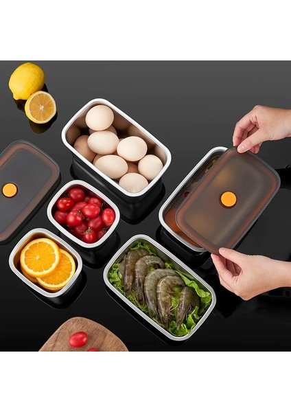 1000 ml 304 Paslanmaz Çelik Taze Tutma Kutusu Buzdolabı Vakumlu Gıda Meyve Saklama Kapları Dondurucu Mühürlü Sızdırmaz Bento Yemek Kabı (Yurt Dışından) fırsatları