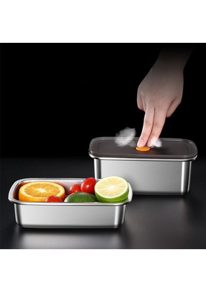 1000 ml 304 Paslanmaz Çelik Taze Tutma Kutusu Buzdolabı Vakumlu Gıda Meyve Saklama Kapları Dondurucu Mühürlü Sızdırmaz Bento Yemek Kabı (Yurt Dışından) indirimleri