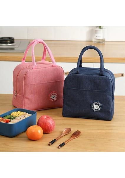 4 23X13X21 cm Taşınabilir Öğle Yemeği Kutusu Isı Koruyucu Termal Yalıtımlı Kanvas Tote Kese Çocuklar Okul Bento Yemek Kabı Piknik Gıda Depolama (Yurt Dışından)