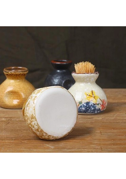 08 3 In 1 Japon Sır Seramik Kürdan Tutucu Kürdan Dağıtıcı Durumda Masaüstü Topraksız Küçük Vazo Restoran Kuru Buz Şişesi (Yurt Dışından)