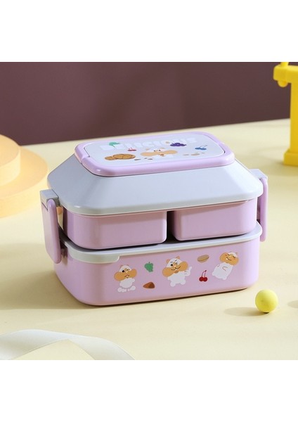 Mor S Sevimli Taşınabilir Yemek Kabı Kızlar Için Okul Çocuklar Plastik Piknik Bento Kutusu Mikrodalga Yiyecek Kutusu Bölmeli Saklama Kapları (Yurt Dışından)