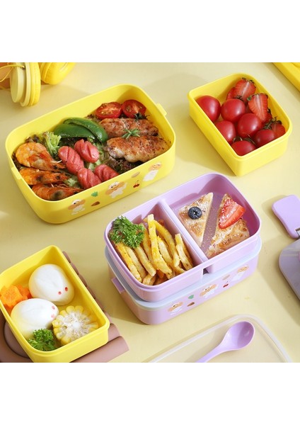 Mor S Sevimli Taşınabilir Yemek Kabı Kızlar Için Okul Çocuklar Plastik Piknik Bento Kutusu Mikrodalga Yiyecek Kutusu Bölmeli Saklama Kapları (Yurt Dışından) modelleri