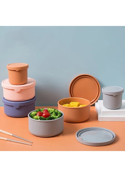 250 ml 250/700 ml Yuvarlak Taze Tutma Öğle Yemeği Kutusu Mutfak Silikon Bento Kapaklı Kutu Sebze Salatası Gıda Saklama Taze Kase (Yurt Dışından) modelleri