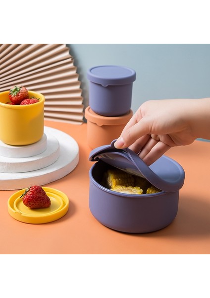 250 ml 250/700 ml Yuvarlak Taze Tutma Öğle Yemeği Kutusu Mutfak Silikon Bento Kapaklı Kutu Sebze Salatası Gıda Saklama Taze Kase (Yurt Dışından) fırsatları