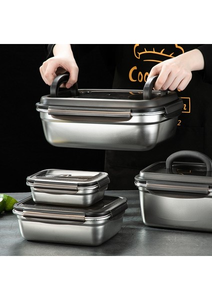 850 ml 304 Paslanmaz Çelik Taze Tutma Kapaklı Kutu Büyük Kapasiteli Dondurulmuş Buzdolabı Gıda Saklama Mühürlü Konteyner Bento Yemek Kabı (Yurt Dışından) fiyatları