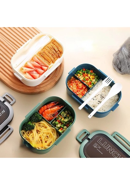 Gül Kırmızı 1200 ml Taşınabilir Hermetik Öğle Yemeği Kutusu 2 Katmanlı Izgara Öğrenci Bento Kutusu Çatal Kaşık Sızdırmaz Mikrodalga Mevcut Gıda Kabı (Yurt Dışından) indirimleri