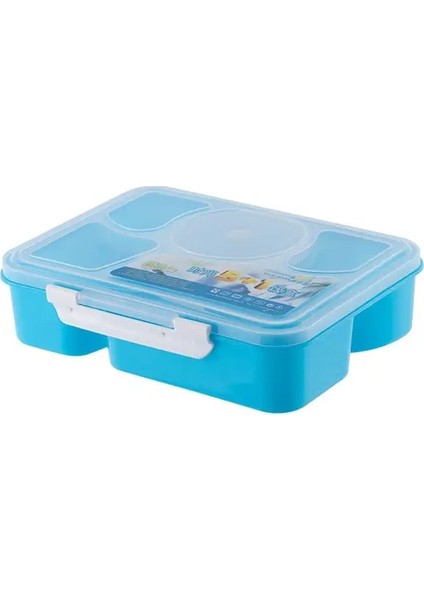 Mavi Ayrı Öğle Yemeği Kutusu 5 Bölmeli Taşınabilir Bento Kutusu Öğle Yemeği Kutusu Sızdırmaz Durumda Gıda Kabı Mikrodalga Fırın Yemek Takımı (Yurt Dışından)