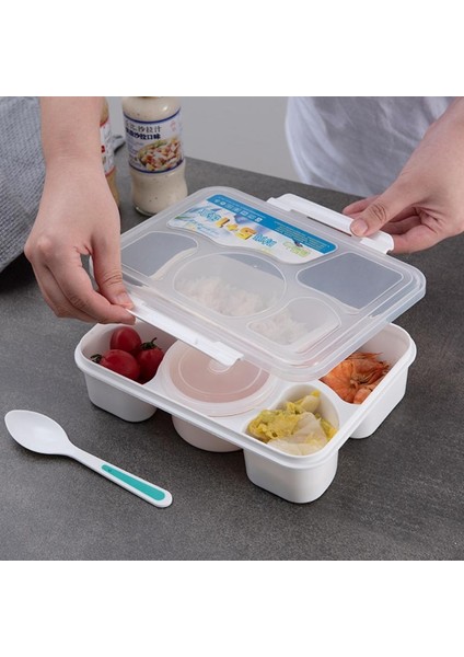 Mavi Ayrı Öğle Yemeği Kutusu 5 Bölmeli Taşınabilir Bento Kutusu Öğle Yemeği Kutusu Sızdırmaz Durumda Gıda Kabı Mikrodalga Fırın Yemek Takımı (Yurt Dışından) fiyatları