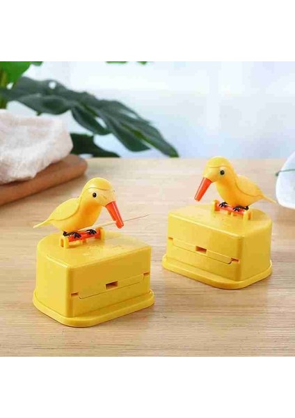 Yellowbird-Pinkbox Yaratıcı Kürdan Tutucu Karikatür Küçük Kuş Kürdan Konteyner Basın Kürdan Dağıtıcı Saklama Kutusu Otomatik Mutfak (Yurt Dışından) indirimleri