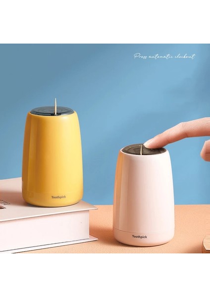 Sarı Otomatik Pop-Up Kürdan Kavanoz Yaratıcı Kürdan Kutusu Ev Küçük ve Taşınabilir Basın Pop-Up Kürdan Tutucular (Yurt Dışından) fırsatları