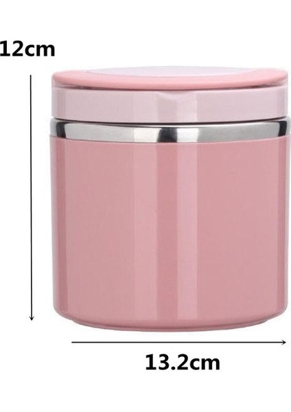 1000ML-PEMBE 2 Taşınabilir Termos Paslanmaz Çelik Yalıtımlı Öğle Yemeği Kutusu Sızdırmaz Mühürlü Kova Öğrenci Öğle Yemeği Kutusu Çok Katmanlı Yuvarlak Bento Kutusu (Yurt Dışından)