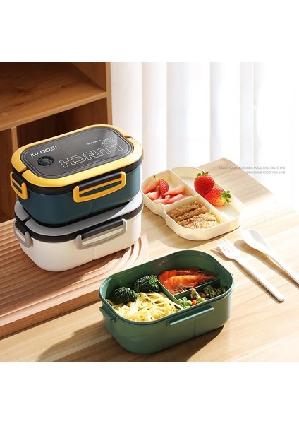 Yeşil 1200ML 2 Katmanlar Mikrodalgada Isıtılabilir Taşınabilir Öğrenci Öğle Yemeği Kutusu Çatal Kaşık ile Sızdırmaz Kalın Pp Plastik Bölünmüş Öğle Yemeği Kutusu (Yurt Dışından) fırsatları