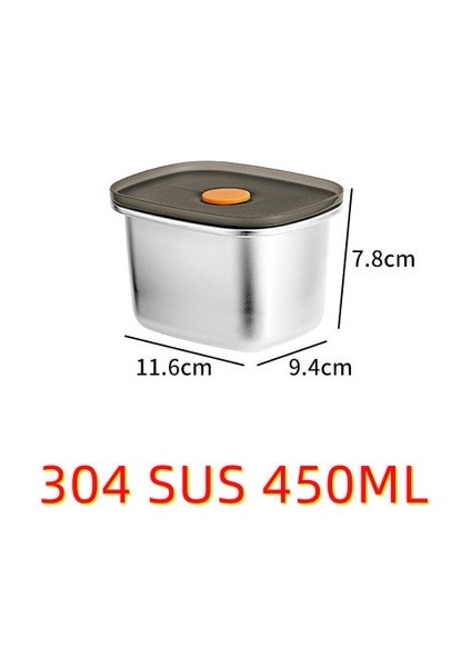 450ML 250ML-2900ML 304 Paslanmaz Çelik Öğle Yemeği Kutusu Kapaklı Gıda Bento Kutusu Konteynerleri Taze Tutma Kutusu Ev Sızdırmaz Saklama Kutusu (Yurt Dışından)