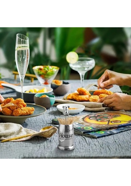 Gri Otomatik Kürdan Tutucu Dağıtıcı Paslanmaz Çelik Pres Kürdan Dağıtıcılar Mutfak Restoran Için Kürdan Dağıtıcı (Yurt Dışından)