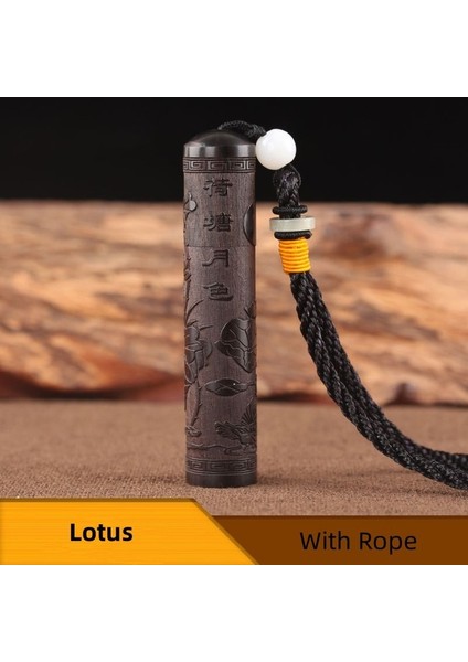 Lotus Halat Abanoz Oyma Tütsü Tüpü Kürdan Tutucu Taşınabilir Ahşap Depolama Tüpü Iğneler Tutucu Kürdan Tüpü El Dikiş Iğneleri Durumda (Yurt Dışından)