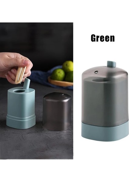 Yeşil 1 Pc Otomatik Pop-Up Plastik Kürdan Kutusu Yaratıcı Çevre Dostu Dayanıklı Mutfak Oturma Odası Yemek Odası Kürdan Saklama Kutusu (Yurt Dışından)