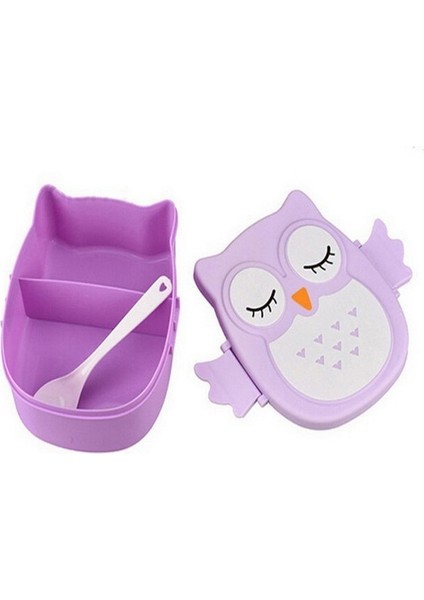 Mavi 1000 ml Mikrodalga Karikatür Baykuş Yemek Kabı Gıda Saklama Kabı Çocuk Çocuk Okul Ofis Taşınabilir Bento Kutusu (Yurt Dışından)