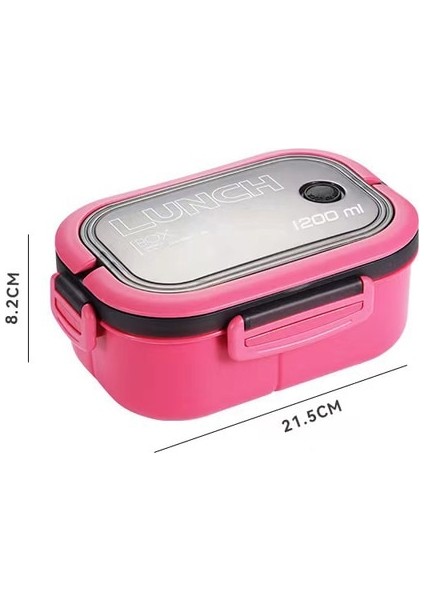 03 Pembe 1 Adet 2 Tek, Çift Katmanlı Öğle Yemeği Kutusu Taşınabilir Bölme Meyve Gıda Mikrodalga Öğle Yemeği Çatal ve Kaşıkla Piknik Taze Kutusu (Yurt Dışından)