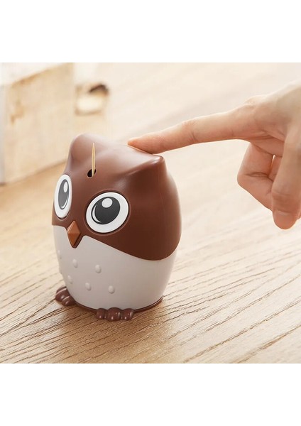 Koala-Gri Karikatür Baykuş Kürdan Tutucu Masaüstü Otomatik Kürdan Dağıtıcı Kürdan Kabı Otomatik Pres Kürdan Tutucu (Yurt Dışından) fiyatları