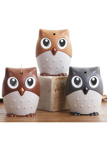 Koala-Gri Karikatür Baykuş Kürdan Tutucu Masaüstü Otomatik Kürdan Dağıtıcı Kürdan Kabı Otomatik Pres Kürdan Tutucu (Yurt Dışından) fırsatları