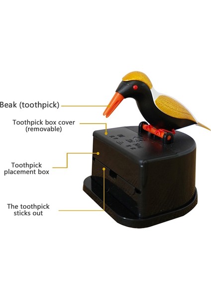 Style2 Yaratıcı Kuş Kürdan Konteyner Kürdan Tutucu Otomatik Kuş Kürdan Dağıtıcı Saklama Kutusu Ev Dekorasyon (Yurt Dışından) fırsatları