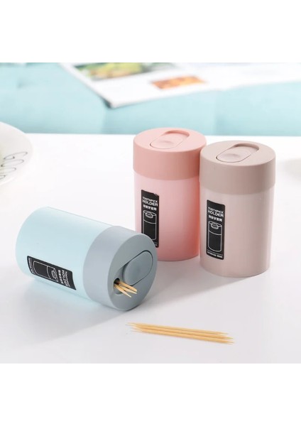 Mavi Yeni Basit Kürdan Kutusu Kürdan Dağıtıcı Yaratıcı Itme Otomatik Çıkarma Kürdan Kavanoz Tutucu Ev Kullanışlı Ev Gadget (Yurt Dışından)