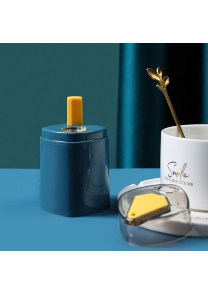 Mavi Pres Tipi Otomatik Pop-Up Şeffaf Kürdan Tutucu Ev Oturma Odası Mutfak Kürdan Kutusu Taşınabilir Kürdan Kavanoz (Yurt Dışından) modelleri