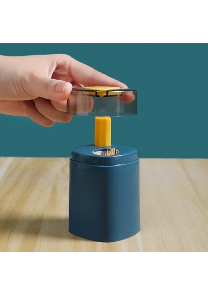 Mavi Pres Tipi Otomatik Pop-Up Şeffaf Kürdan Tutucu Ev Oturma Odası Mutfak Kürdan Kutusu Taşınabilir Kürdan Kavanoz (Yurt Dışından) fırsatları