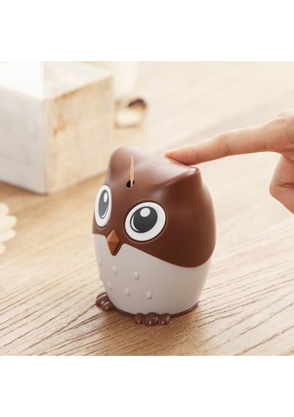 Karikatür Baykuş Kürdan Tutucu Masaüstü Otomatik Kürdan Dağıtıcı Kürdan Kabı Otomatik Pres Kürdan Tutucu 1 Adet (Yurt Dışından) modelleri