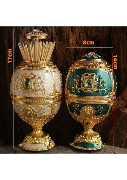 F Moda Metal Retro Kürdan Tutucu Kürdan Kutusu Avrupa Otomatik Kürdan Kutusu Ev Depolama Dekorasyon Süsler (Yurt Dışından)