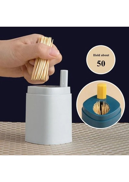 Gri Yaratıcı Kürdan Saklama Kutusu Otomatik Pop-Up Kürdan Kutusu Ev Oturma Odası Yemek Odası Itme Tipi Kürdan Tutucu (Yurt Dışından) fiyatları