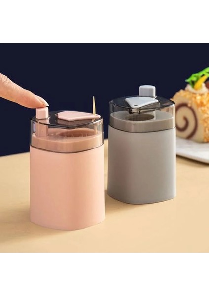 Gri Yaratıcı Kürdan Saklama Kutusu Otomatik Pop-Up Kürdan Kutusu Ev Oturma Odası Yemek Odası Itme Tipi Kürdan Tutucu (Yurt Dışından) modelleri