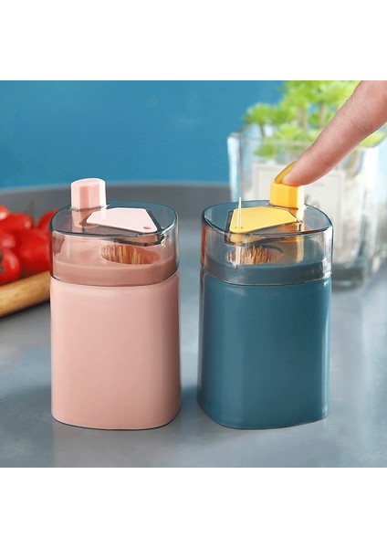 Mavi Kürdan Kutusu Otomatik Açılır Kişiselleştirilmiş Yaratıcı Üst Düzey Ev Pamuk Kürdan Tüpü Preslenmiş Kürdan Kovası (Yurt Dışından) fiyatları