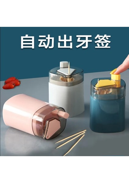 Mavi Kürdan Kutusu Otomatik Açılır Kişiselleştirilmiş Yaratıcı Üst Düzey Ev Pamuk Kürdan Tüpü Preslenmiş Kürdan Kovası (Yurt Dışından) modelleri