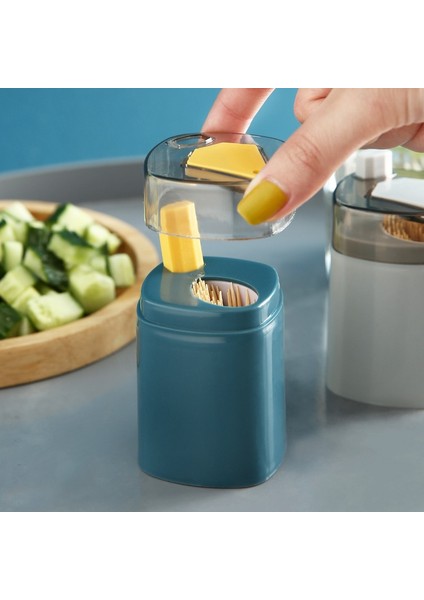 Mavi Kürdan Kutusu Otomatik Açılır Kişiselleştirilmiş Yaratıcı Üst Düzey Ev Pamuk Kürdan Tüpü Preslenmiş Kürdan Kovası (Yurt Dışından) fırsatları