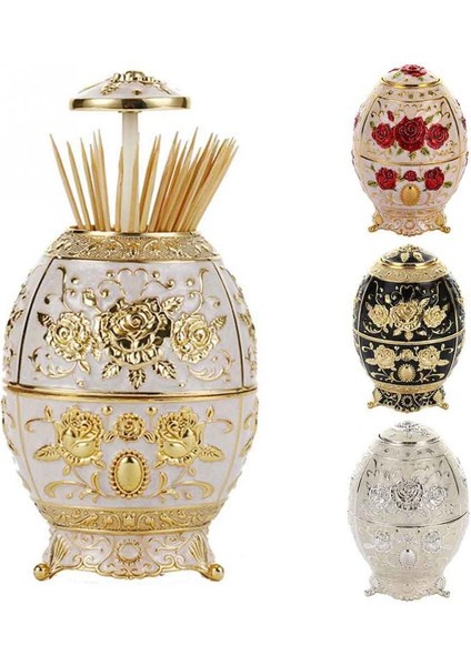 Altın Metal Vintage Otomatik Kürdan Tutucu Çinko Alaşım Metal Kürdan Dağıtıcı Kutusu Organizatör Avrupa Tarzı Yeni Tasarım (Yurt Dışından) fiyatları