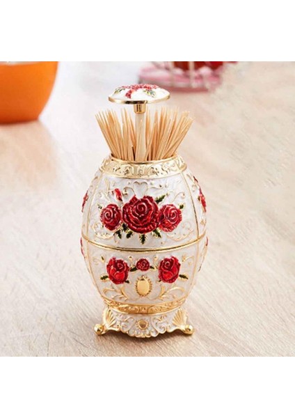 Altın Metal Vintage Otomatik Kürdan Tutucu Çinko Alaşım Metal Kürdan Dağıtıcı Kutusu Organizatör Avrupa Tarzı Yeni Tasarım (Yurt Dışından) indirimleri