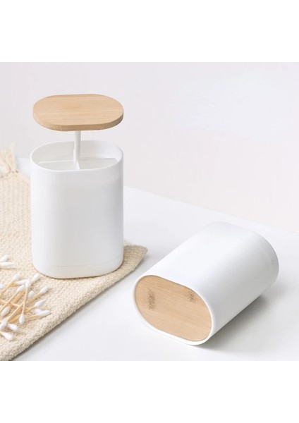 Gösterildiği Gibi Otomatik Açılır Kürdan Saklama Kutusu Pamuklu Çubukla Kutusu Kürdan Kutusu Dağıtıcı Diş Ipi Saklama Kabı Ev Dekor (Yurt Dışından)