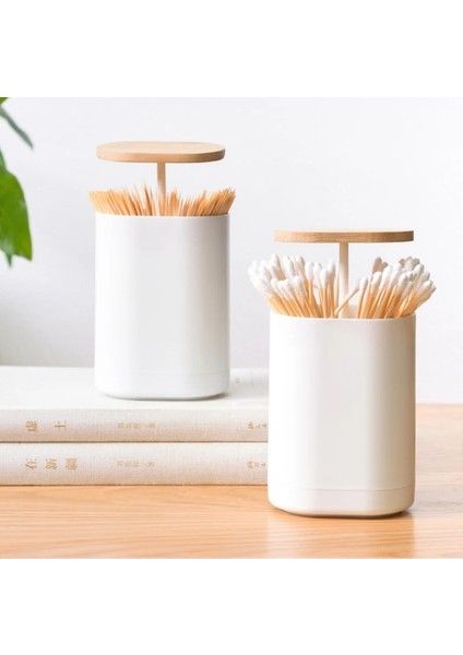 Gösterildiği Gibi Otomatik Açılır Kürdan Saklama Kutusu Pamuklu Çubukla Kutusu Kürdan Kutusu Dağıtıcı Diş Ipi Saklama Kabı Ev Dekor (Yurt Dışından) indirimleri