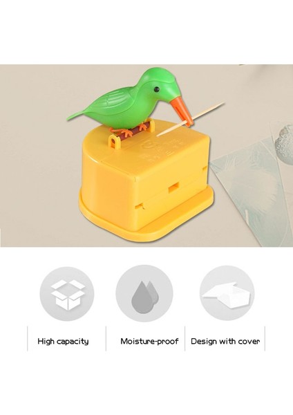 B Yaratıcı Kürdan Tutucu Karikatür Küçük Kuş Kürdan Konteyner Basın Kürdan Dağıtıcı Saklama Kutusu Otomatik Mutfak (Yurt Dışından) fırsatları