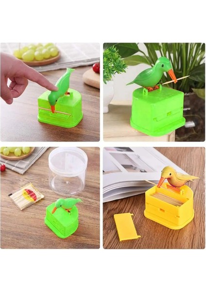 B Otomatik Küçük Kuş Kürdan Tutucu Konteyner Yaratıcı Basın Otomatik Oturum Açma Ev Işık Lüks Taşınabilir Kürdan (Yurt Dışından) indirimleri