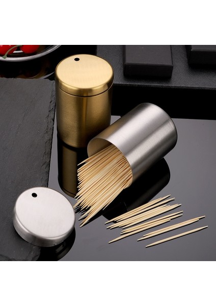 Altın 1 Adet Paslanmaz Çelik Kürdan Kabı Yaratıcı Basit Taşınabilir Kürdan Kabı Pamuk Kürdan Kabı Saklama Kutusu Ev (Yurt Dışından) indirimleri