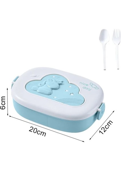 Mavi Bir Okul Çocuk Bento Öğle Yemeği Kutusu Dikdörtgen Sızdırmaz Plastik Anime Taşınabilir Mikrodalga Gıda Kabı Okul Çocuk Öğle Yemeği Kutusu (Yurt Dışından)