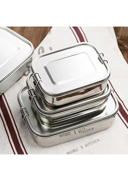 800 ml 1 Kuşak 304 Paslanmaz Çelik Kare Yemek Kabı Mühürlü Yalıtım Bento Kutusu Öğrenci Yemek Kabı Kantin Büyük Kapasiteli Bölme Yemek Kabı (Yurt Dışından)