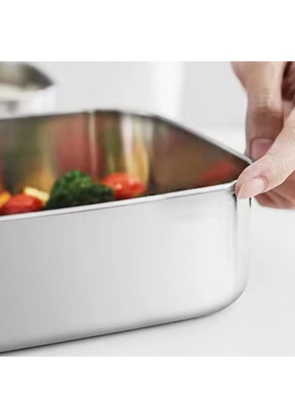 800 ml 1 Kuşak 304 Paslanmaz Çelik Kare Yemek Kabı Mühürlü Yalıtım Bento Kutusu Öğrenci Yemek Kabı Kantin Büyük Kapasiteli Bölme Yemek Kabı (Yurt Dışından)