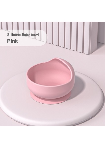990PINK 1 2 Adet/takım Silikon Bebek Besleme Kase Sofra Çocuklar Için Su Geçirmez Vantuz Kaşıkla Çocuk Yemekleri Mutfak Bebek Şeyler (Yurt Dışından)